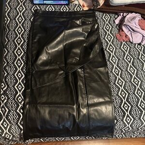 SHEIN Black Faux Leather Pencil Skirt